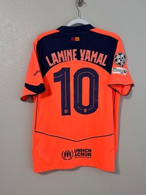 Barcelona 2025/2026 Lamine Yamal third UCL soccer jersey